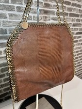 Stella mccartney falabella mini borsa a tracolla media tote marrone oro UK...