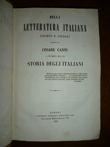 Cesare cantu letteratura - cantu',