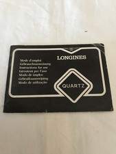 LONGINES QUARTZ 32768 Hz Libretto istruzioni Instructions anni 80 Mai usata