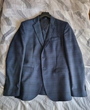 Blazer Uomo Damascato, Principe di Galles, BLU, 50