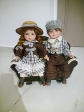 bambole antiche tedesche coppia con divanetto
