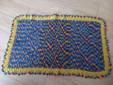 Vintage Copertina Uncinetto Lana acrilico Colorata 80x50 cm circa