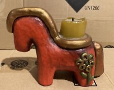 THUN Cavallo Cavallino Rosso Vintage Porta candele ceramica da collezione Raro