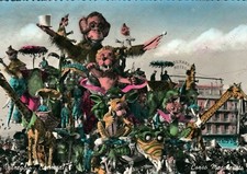 1959 VIAREGGIO Carro Carnevale nella jungla Corso Mascherato Lucca Cartolina