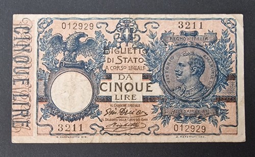 Rarissima cinque lire - rarissima,