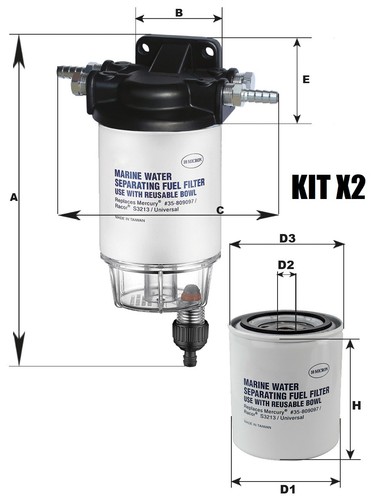 Filtro decantatore carburante - decantatore,