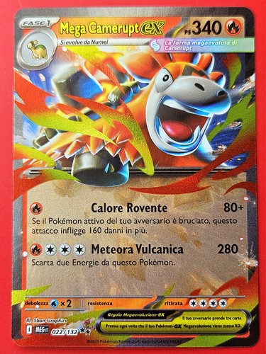 Carta pokemon mega camerupt - carta,