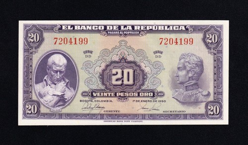Colombia 20 pesos oro - colombia,