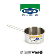 GNALI PENTOLINO 1 MANICO INOX CASSERUOLA ACCIAIO BOLLITORE CM 10 12 14 16
