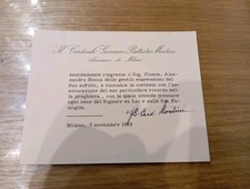 Autografo Papa PAOLO VI Giovanni Battista Montini Milano