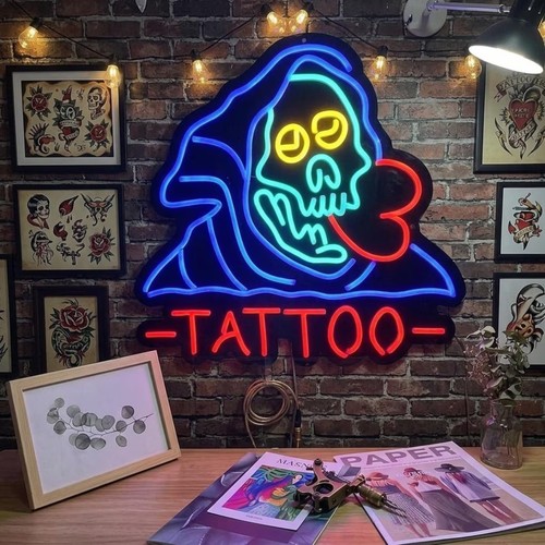 Insegna neon led tatuaggio - insegna,