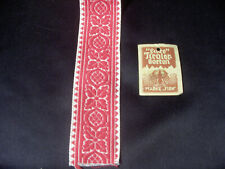 1 MT BORDO A TELAIO COTONE LAVABILE TIROLO TIROLESE GRECA ROSA CORALLO BIANCO