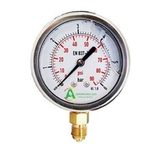 Manometro Glicerina 0-6 Bar - Attacco 1/4” per misurazione pressione