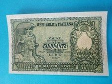 BANCONOTA 50 LIRE ITALIA ELMATA REPUBBLICA ITALIANA - 31-12-1951 