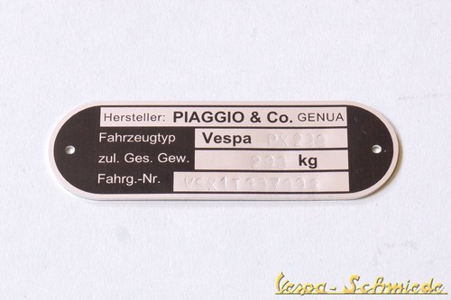 Targa vespa incl - targa, scritta