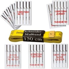 50 aghi per macchina da cucire: jeans, jersey, elasticizzati, pelle e aghi universali 