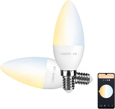 Lampadina LED E14 Intelligente Wifi Alexa, Bianco Dimmerabile (2700K - 6500K), 4