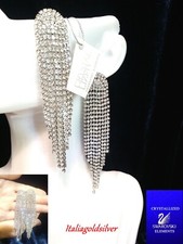 Orecchini Donna Pendenti SWAROVSKI ORIGINALI Argento Cristalli Gioielli sposa