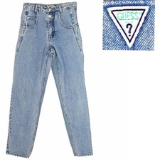 Jeans vintage Guess triangolo vita alta denim mamma anni 80 90 30" vita/taglia 12