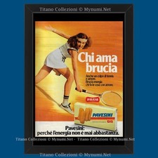 Anni ' 70  * Pubblicità Originale "Pavesini, Chi Ama Brucia, Tennis" Cornice