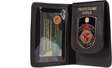 Portafoglio Portadocumenti in pelle con placca fissa Protezione Civile