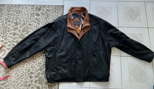 Giacca pelle bomber vintage - giacca,