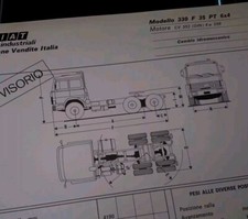 CAMION FIAT 330 F35PT 6X4 PROVVISORIO FICHE TECNICA 1979 OLDTIMER TRUCK