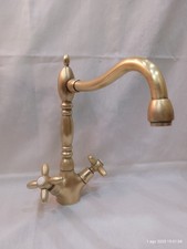 Rubinetto lavello cucina ottone pieno vintage monocomando usato kitchen faucet 