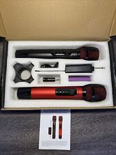 Microfono professionale 2 canali UHF wireless doppio sistema microfonico portatile senza fili