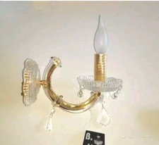 Applique In vetro di Murano cristallo Oro Swarovski 1 Luce Maria Teresa Vintage