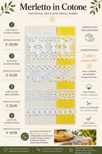 Merletto cotone 100 - ✨, in