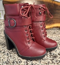 Stivali da combattimento Padina donna BCBGeneration bordeaux/rabarbaro nuovi, cerniera laterale 6,5