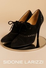 Tacchi Vintage Sidonie Larizzi Nero/Oro Scamosciato — Ottime Condizioni TG6 Francia