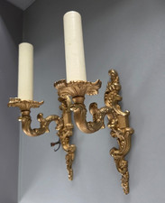 Coppia applique ottone rococò