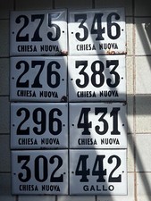 Numero civico vintage in lamiera smaltata ceramica