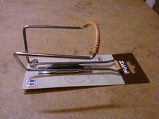 PORTA BORRACCIA IN ACCIAIO CROMATO CON RIF IN  PELLE VINTAGE BICI D'EPOCA