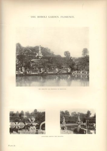 Stampa disegno giardino 1906