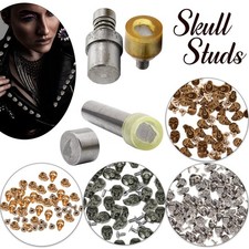 Testa di teschio pelle rivetto borchie set fai da te strumento manuale per borse, abbigliamento pelletteria
