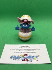 PUFFI SMURFS PUFFO PASQUALE BABY EASTER EGG BABY UOVO DI PASQUA ROSA RARO 20492
