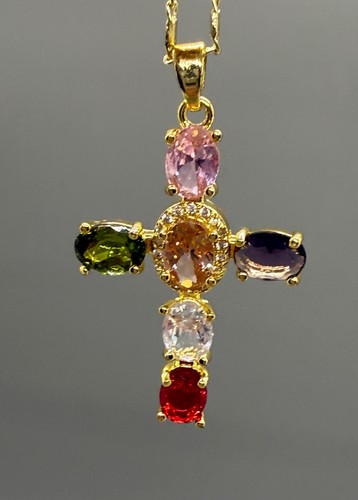 Collana charm croce metallo - collana,