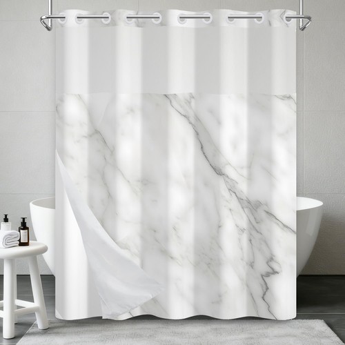 Tenda doccia marmo bianco - tenda,
