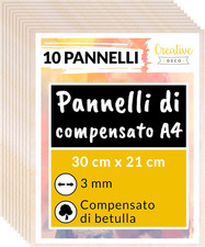 10 X A4 Compensato Legno