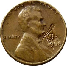 monete americane  da one cent    raro  stemma  templari 1968