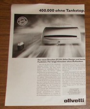 Rara Pubblicità OLIVETTI JP 250 Bubble Ink-Jet Stampante Inkjet 1993