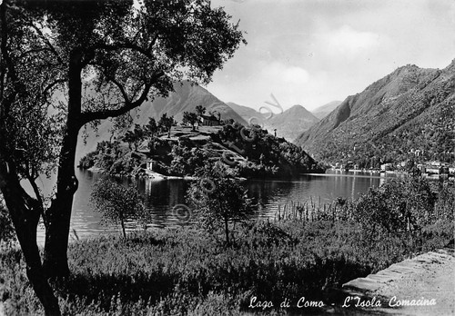Cartolina lago como - como, isola