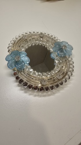 Specchio vetro con fiori - vetro,