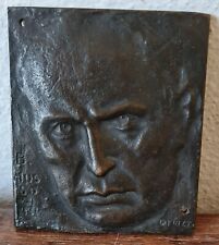 MUSSOLINI BENITO  scultura bronzo firmata L. FRIZZI   placca bronzo 1920/1930