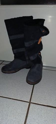 Stivali midi suede nero con - in,