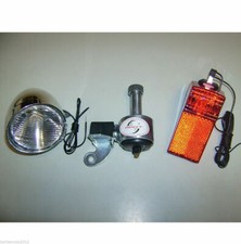 Kit Fanale / Faro Anteriore + Posteriore + Dinamo DX Bici Graziella - Olanda - R