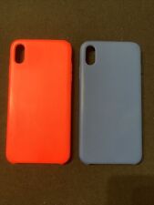 2 cover in silicone per iphone Xs Max rossa e blu